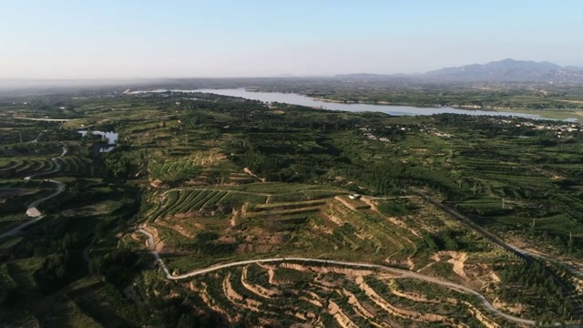 航拍河北邢台丘岭地貌视频素材