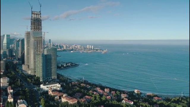 中国青岛浮山湾海景视频素材