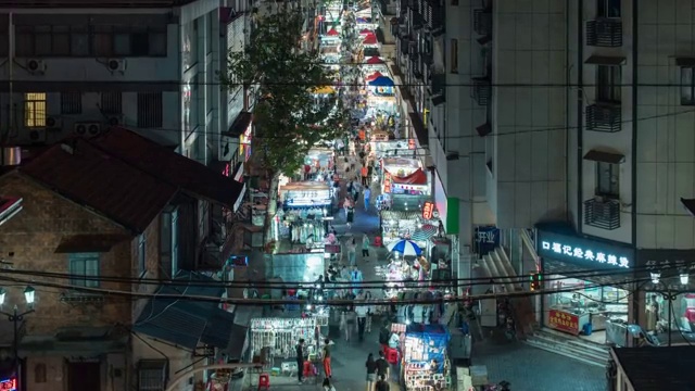 武汉保成路夜市视频素材