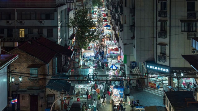 武汉保成路夜市视频素材