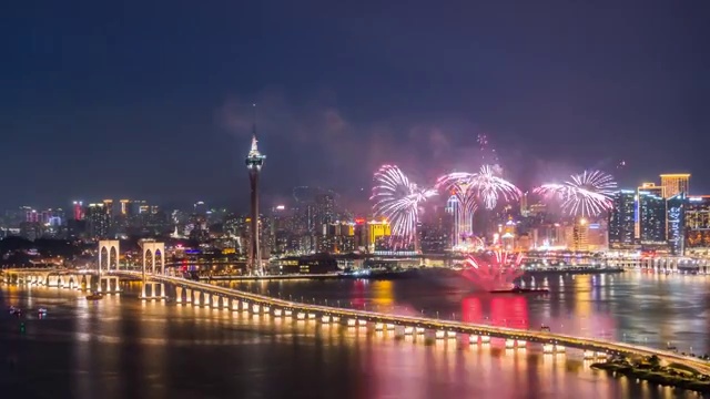 中国澳门国际烟花节视频素材