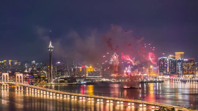 中国澳门国际烟花节视频素材