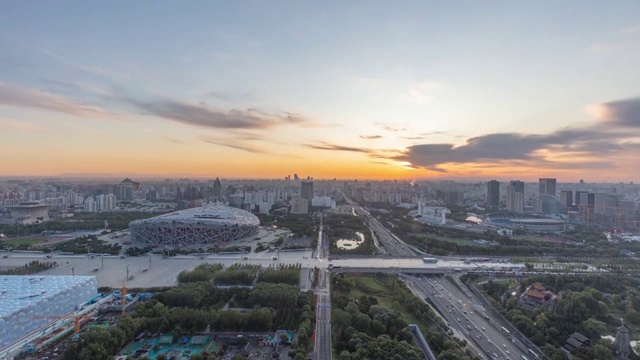 北京城市日出延时摄影视频素材