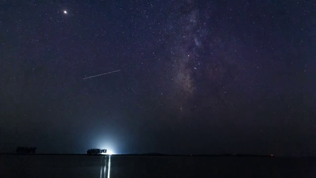 星空下的成子湖视频素材