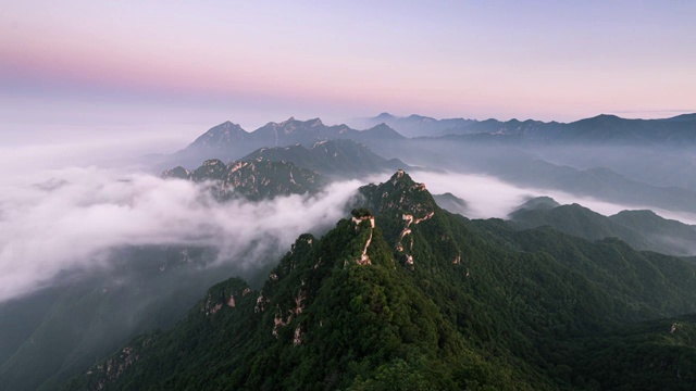 箭扣长城日出云海视频素材