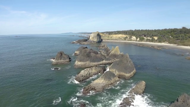 美国西北太平洋海岸线沙滩和海浪视频素材