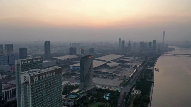 航拍广东省广州城市风光视频素材