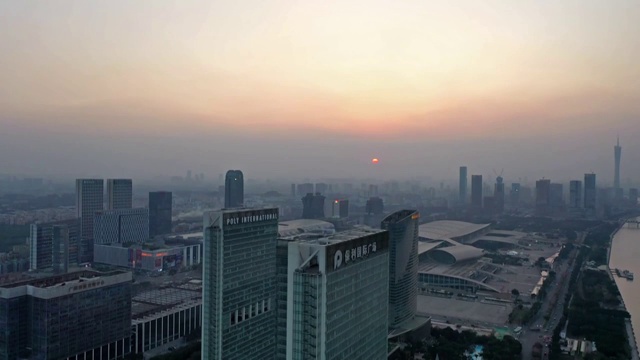 航拍广东省广州城市风光视频素材