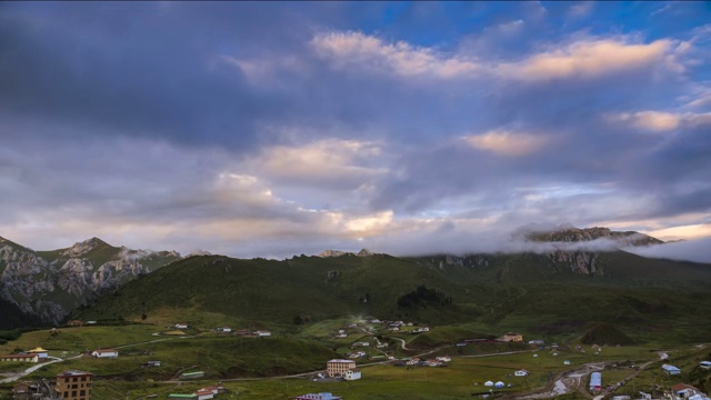 郎木寺日出延时影片视频素材