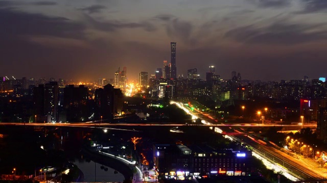 北京CBD城市建筑夜景视频视频素材