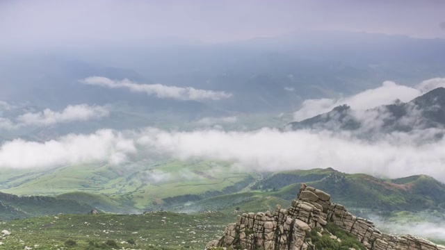 雨后山谷云海风光延时影片视频素材