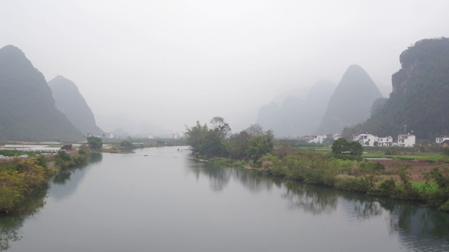 冬日暖阳下的遇龙河风光视频素材