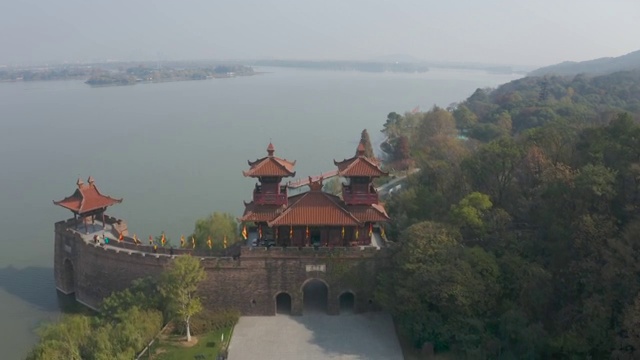 湖北省武汉市武昌区东湖生态旅游风景区航拍视频素材