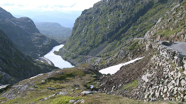 挪威霍达兰附近的山路RÃ视频素材