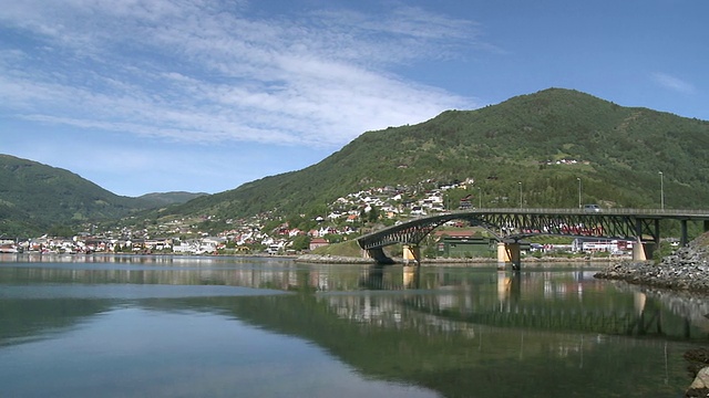 挪威，Sogndal / Sogndal city的PAN View视频素材