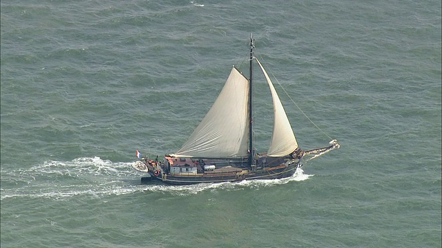 MS AERIAL View of sea / FoehrAmrum，石勒苏益格-荷尔斯泰因，德国视频素材