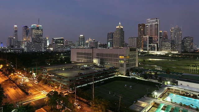 曼谷天际线从白天到夜晚的时间流逝视频素材