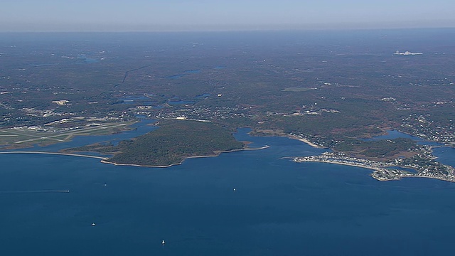 WS航空全景视图康涅狄格海岸面对长岛/康涅狄格，美国视频素材