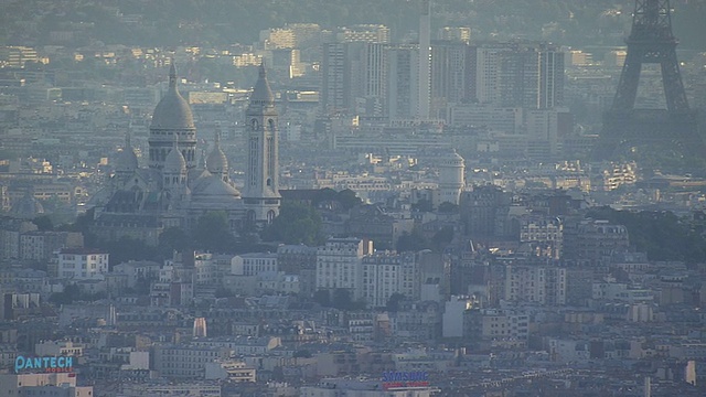 法国巴黎圣心大教堂航拍图视频素材