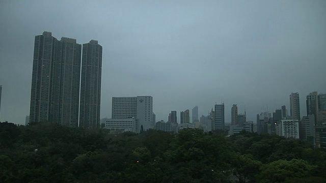 时间流逝天际线上午中国香港广东视频素材