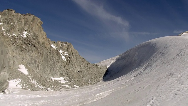 瑞士瓦莱州，罗讷冰川上部的WS鸟瞰图，包括大雪山和Undri Triftlimi Pass / Undri Triftlimi Pass视频下载