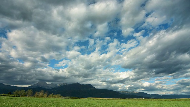 高清时间流逝:Cloudscape Over The Field视频素材