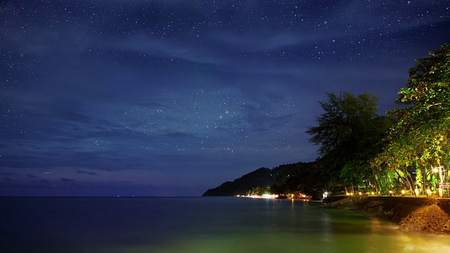 夜晚海滩时间流逝视频素材