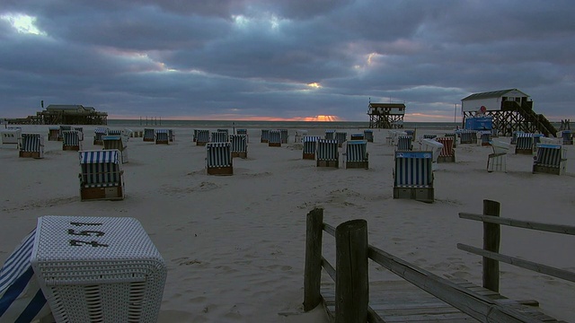 北海北弗里斯兰/ St. Peter Ording，石勒苏益格荷尔斯泰因，德国视频素材