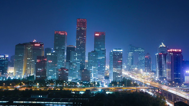 北京中央商务区天坛夜景视频素材画面1