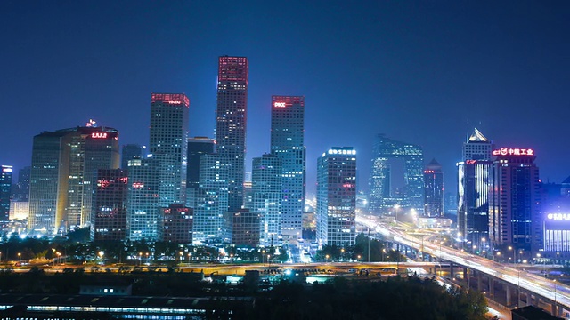 北京中央商务区天坛夜景视频素材画面2