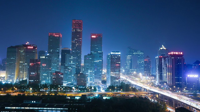 北京中央商务区天坛夜景视频素材画面3