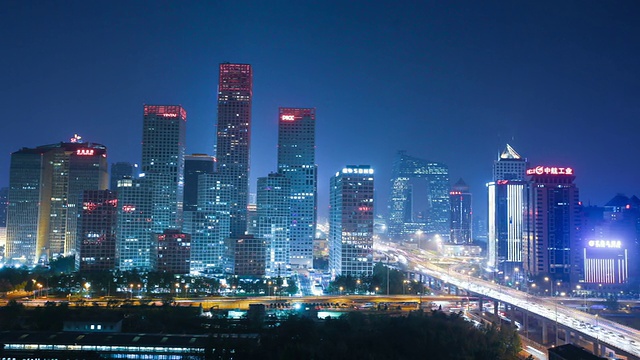 北京中央商务区天坛夜景视频素材画面4