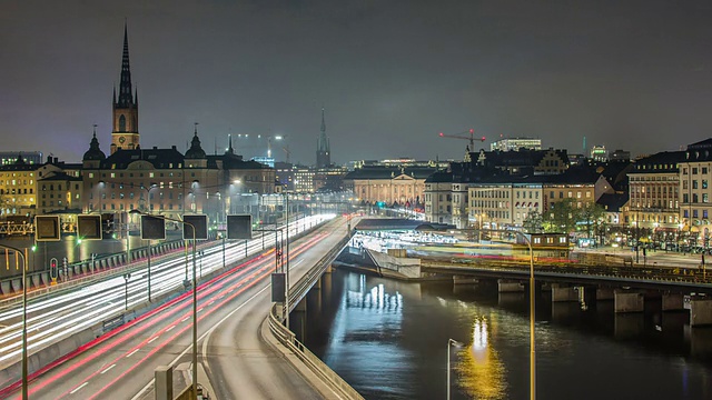 HD时间流逝:斯德哥尔摩城市运动视频素材