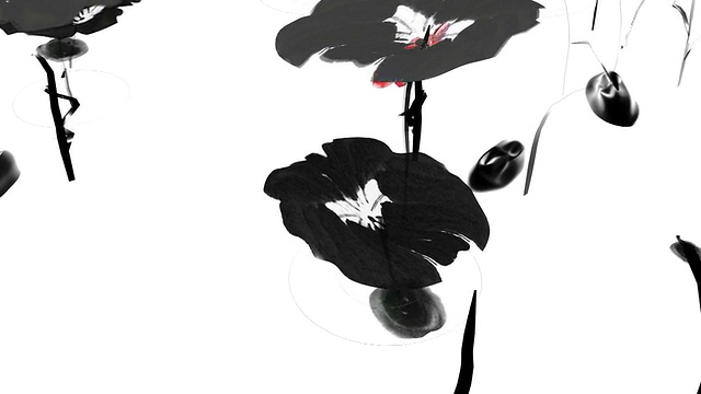 鱼是游泳通过睡莲，由3D渲染视频素材画面1