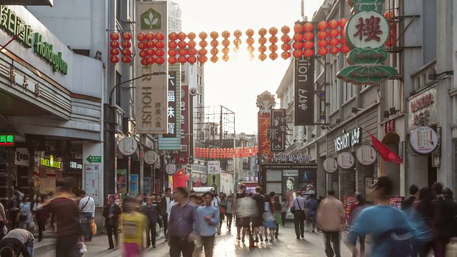 中国广州市上下九步行街T/L WS ZO视频素材