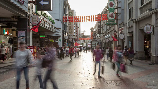 中国广州上下九步行街T/L WS视频素材