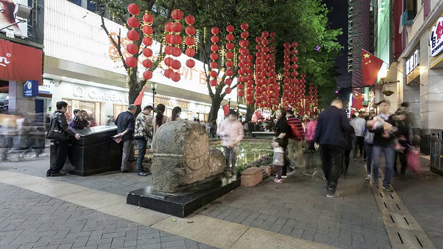 T/L WS北京路步行街夜/中国广州视频素材