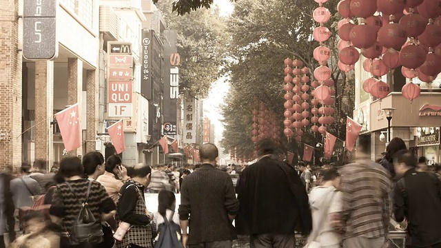 中国广州北京路步行街T/L WS ZO视频素材