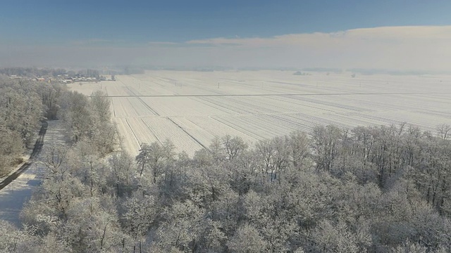 冬季的空中乡村视频素材