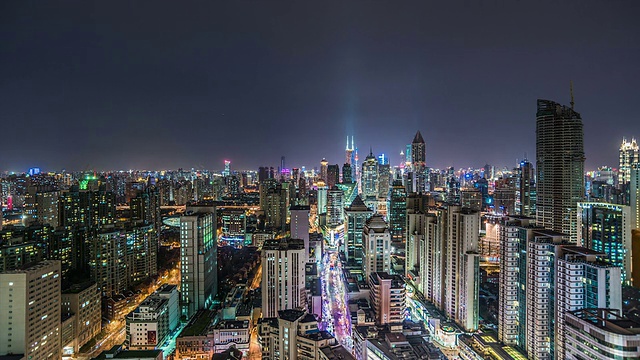 T/L WS HA Shanghai Skyline at Night /上海，中国视频素材