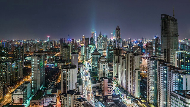 T/L WS HA PAN Shanghai Skyline at Night /上海，中国视频素材