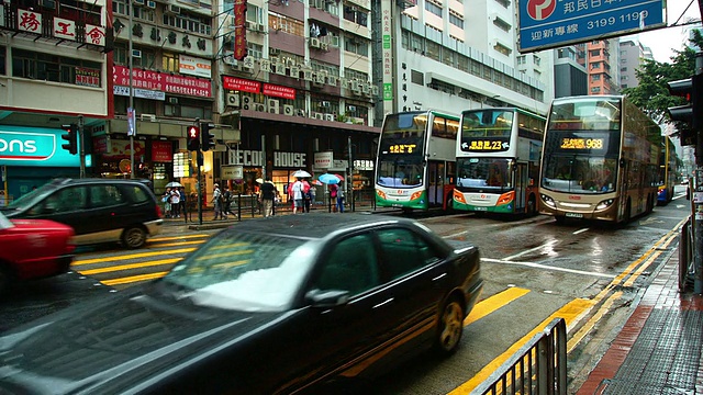 香港街道上的交通状况视频素材