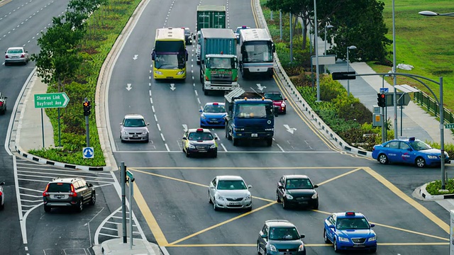 高清延时:高速公路/高速公路交通，新加坡视频素材