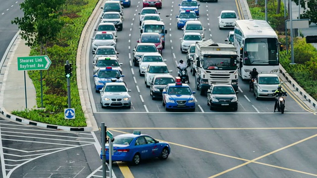 高清延时:高速公路/高速公路交通，新加坡视频素材