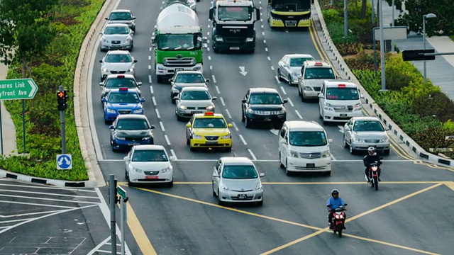 高清延时:高速公路/高速公路交通，新加坡视频素材