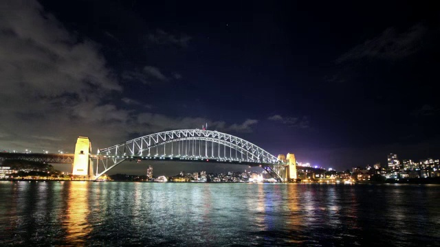 悉尼海港大桥夜景视频素材