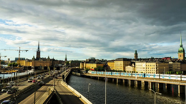 斯德哥尔摩市时光流逝视频素材