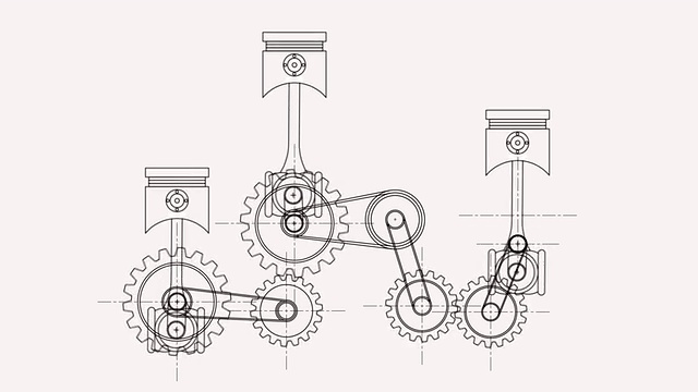 机械活塞2D视频素材