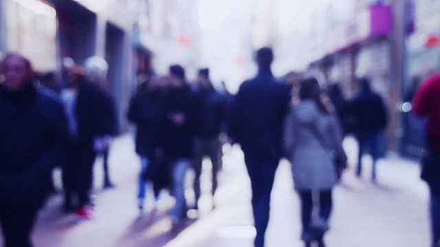 市中心的购物者视频素材画面2