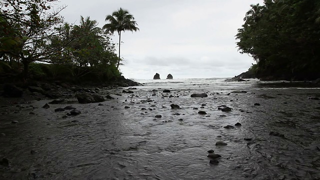 夏威夷海岸的浅水湾视频素材